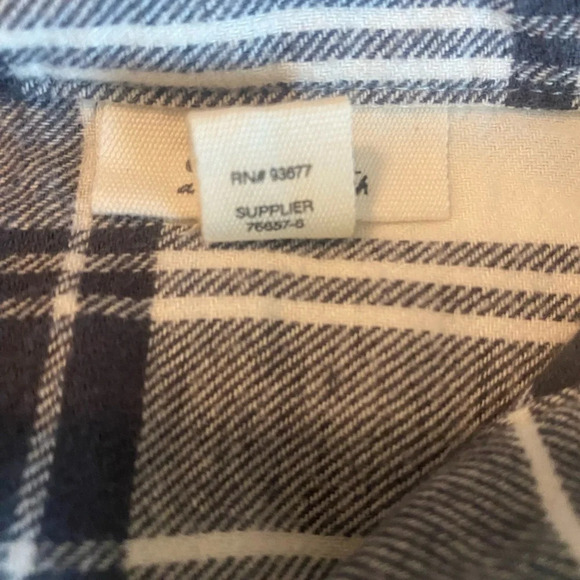 NWT white & black plaid flannel shirt with rhinestone size 1x long sleeve - Picture 5 of 9